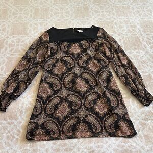 Paisley Long Sleeve Mini Dress
Transparent sleeves